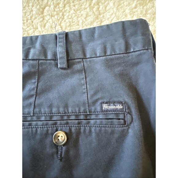 Faconnable Men's Cuffed Flat Front Khaki Pants Blue Size 42R /27 - Picture 6 of 9